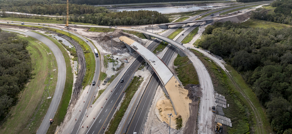 Aerial view of Central Polk Parkway from SR 570 to US 17